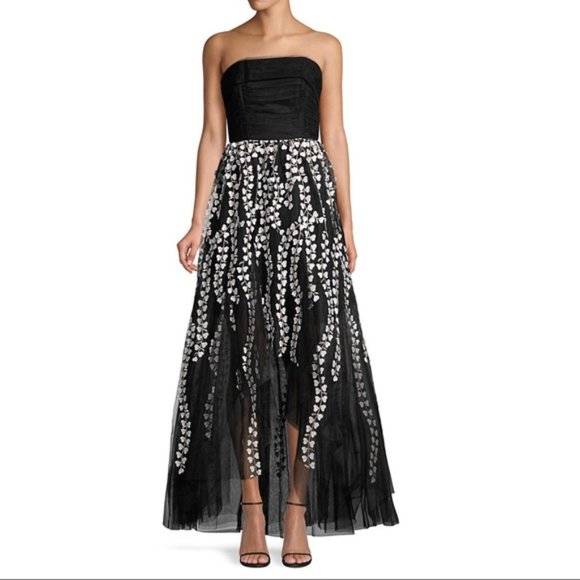 NWT BCBG Floral Embroidered Tulle Gown - Picture 12 of 14